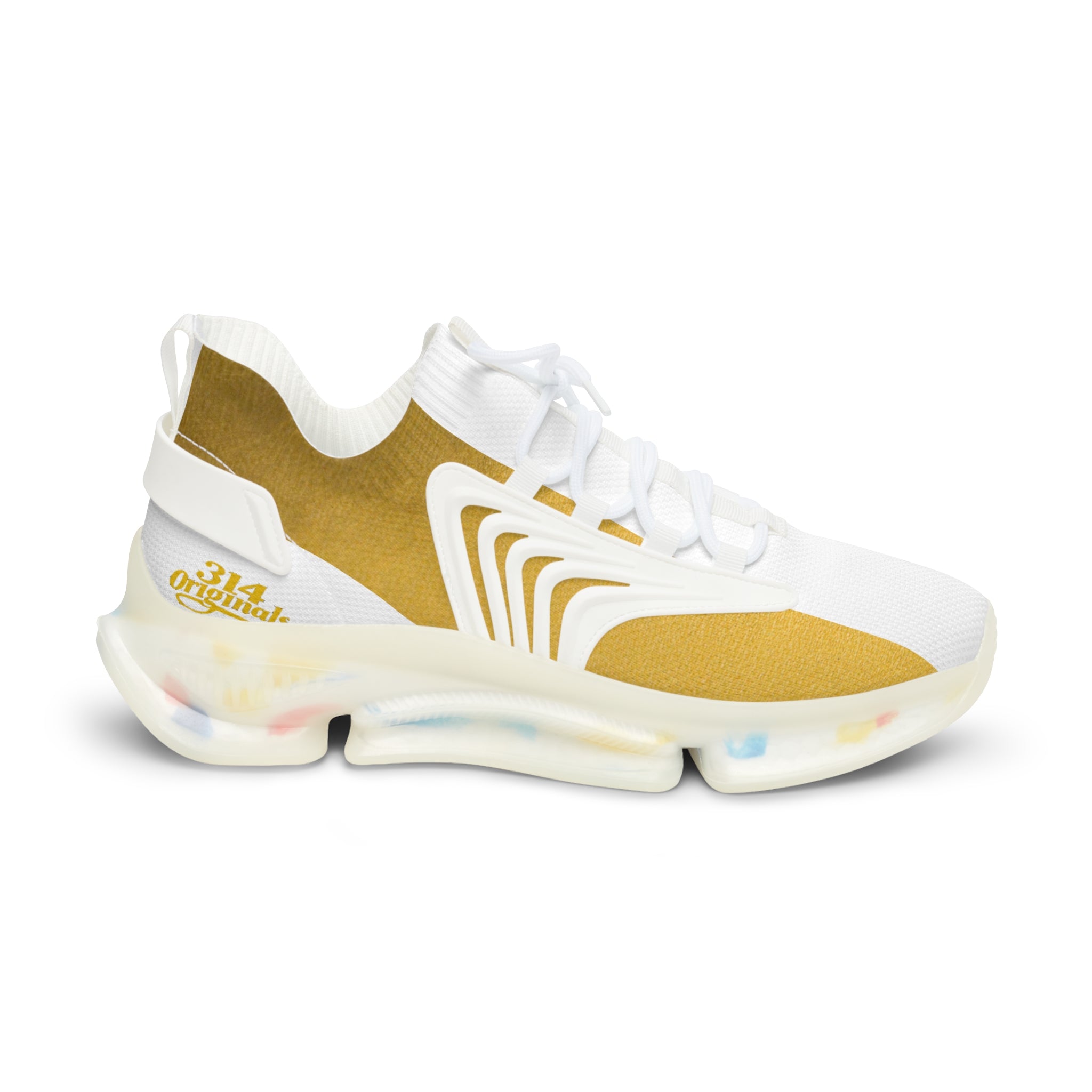 314 Gold Mesh Running Sneakers