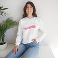 Baddie Pink Floral Logo White Crewneck Sweatshirt Printify Sweatshirt  314 Originals