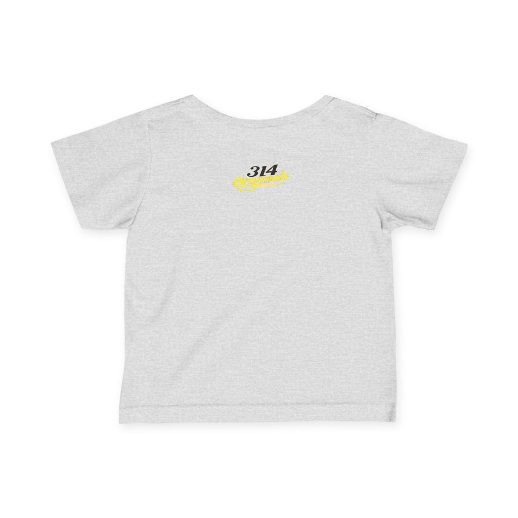 "Caution: Cuteness Overload" —  Baby T‑Shirt (Yellow Warning Sign) - 314 Originals