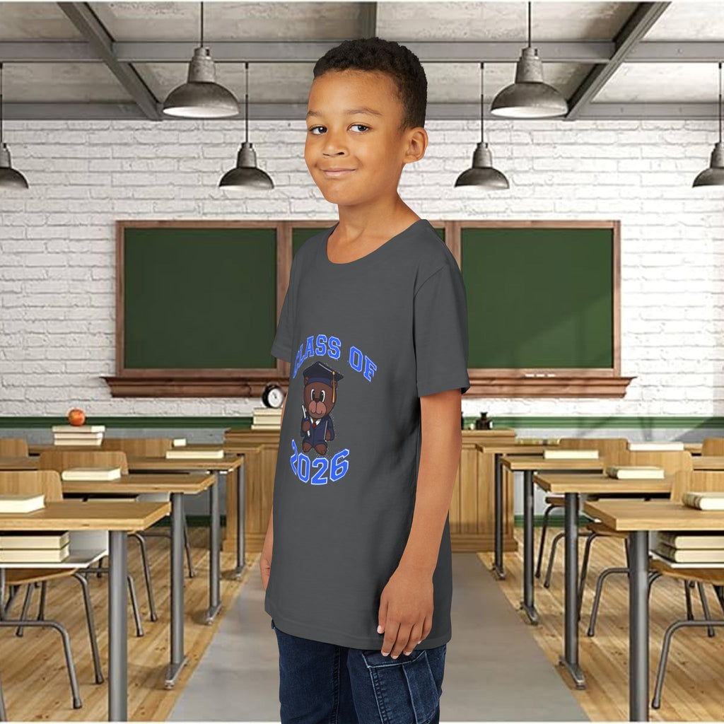 Class of 2026 Kids Graduation T‑Shirt — Cute Graduate Bear Youth Tee