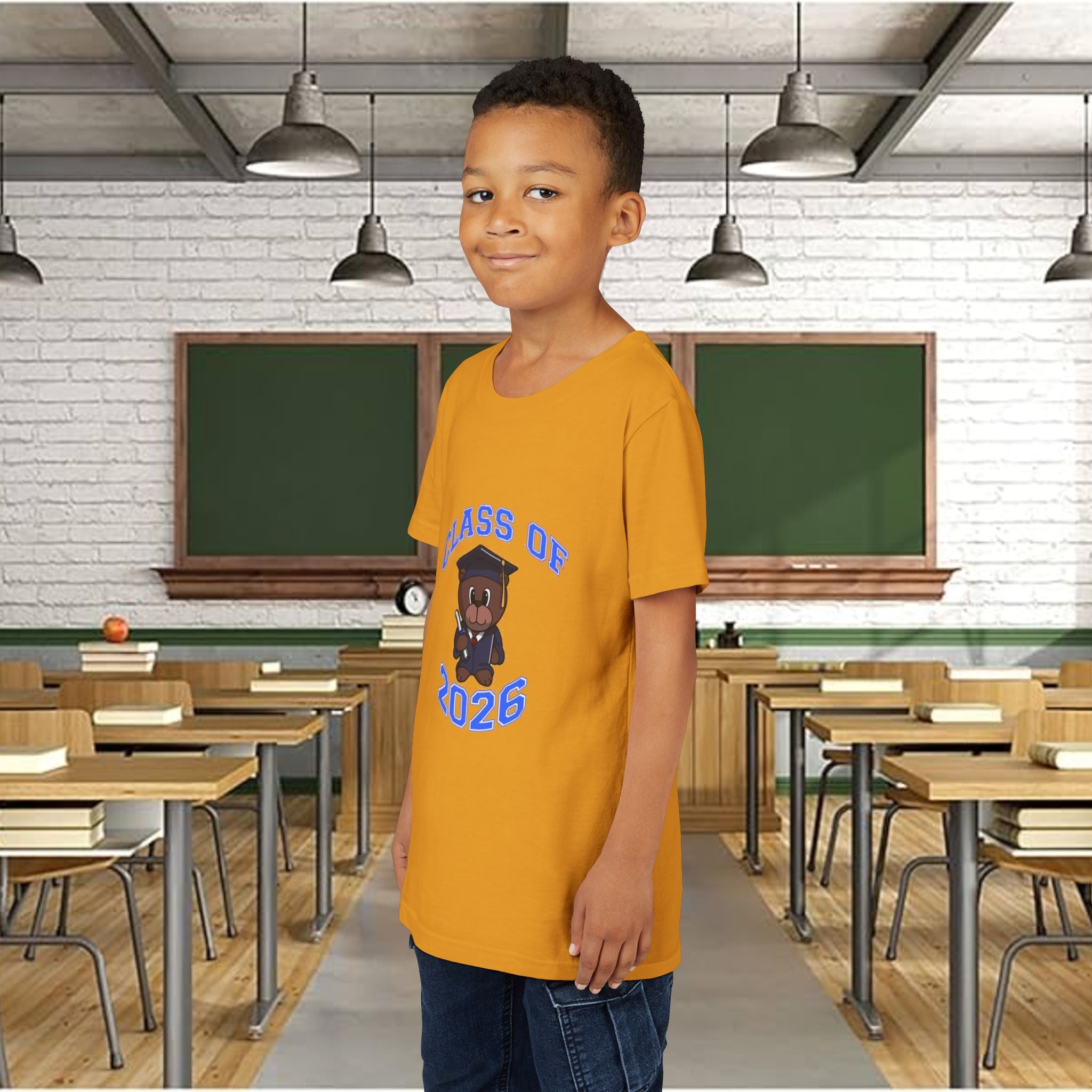 Class of 2026 Kids Graduation T‑Shirt — Cute Graduate Bear Youth Tee