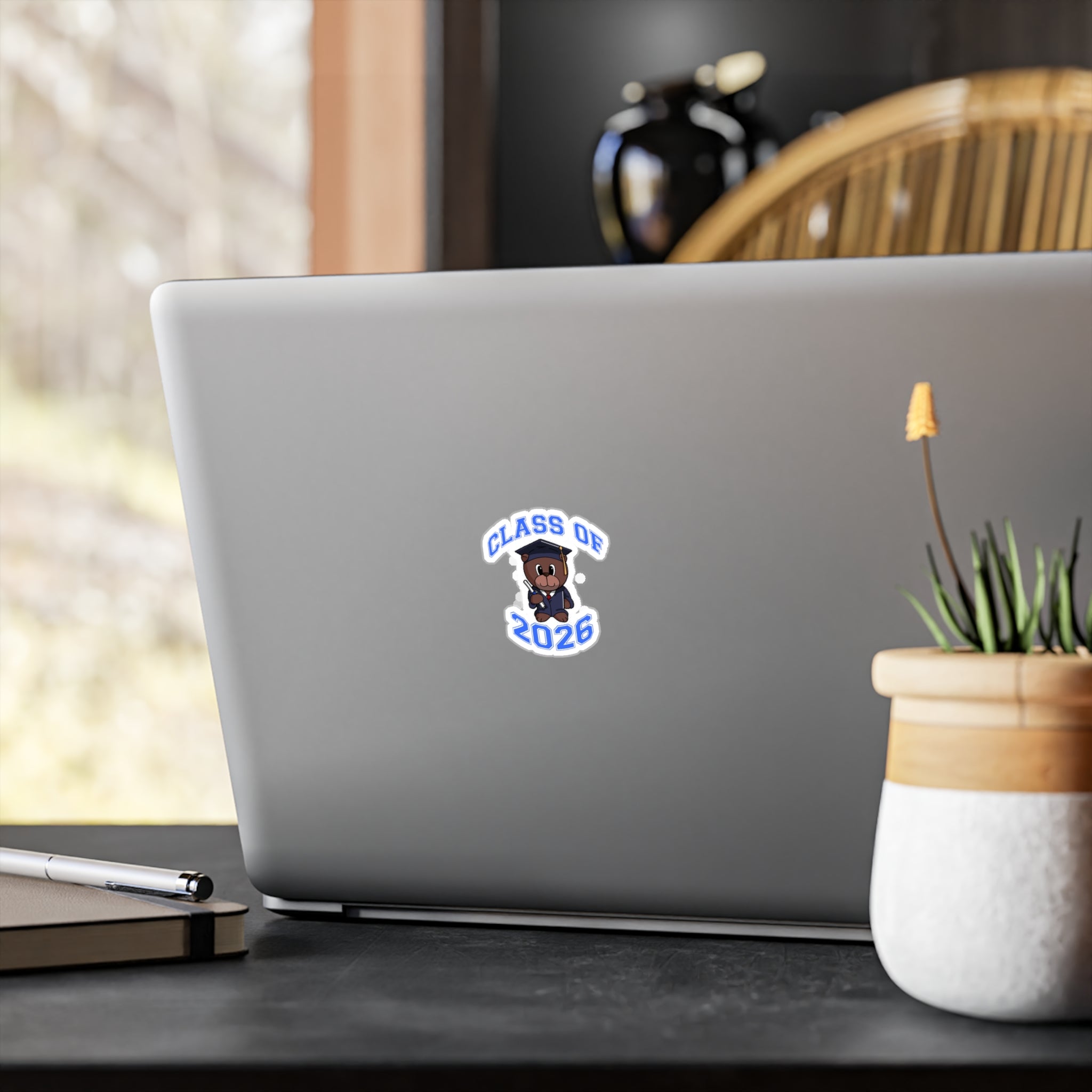 Class of 2026 Graduation Bear Sticker — Kiss-Cut Vinyl Decal for Cars, Laptops & Gifts