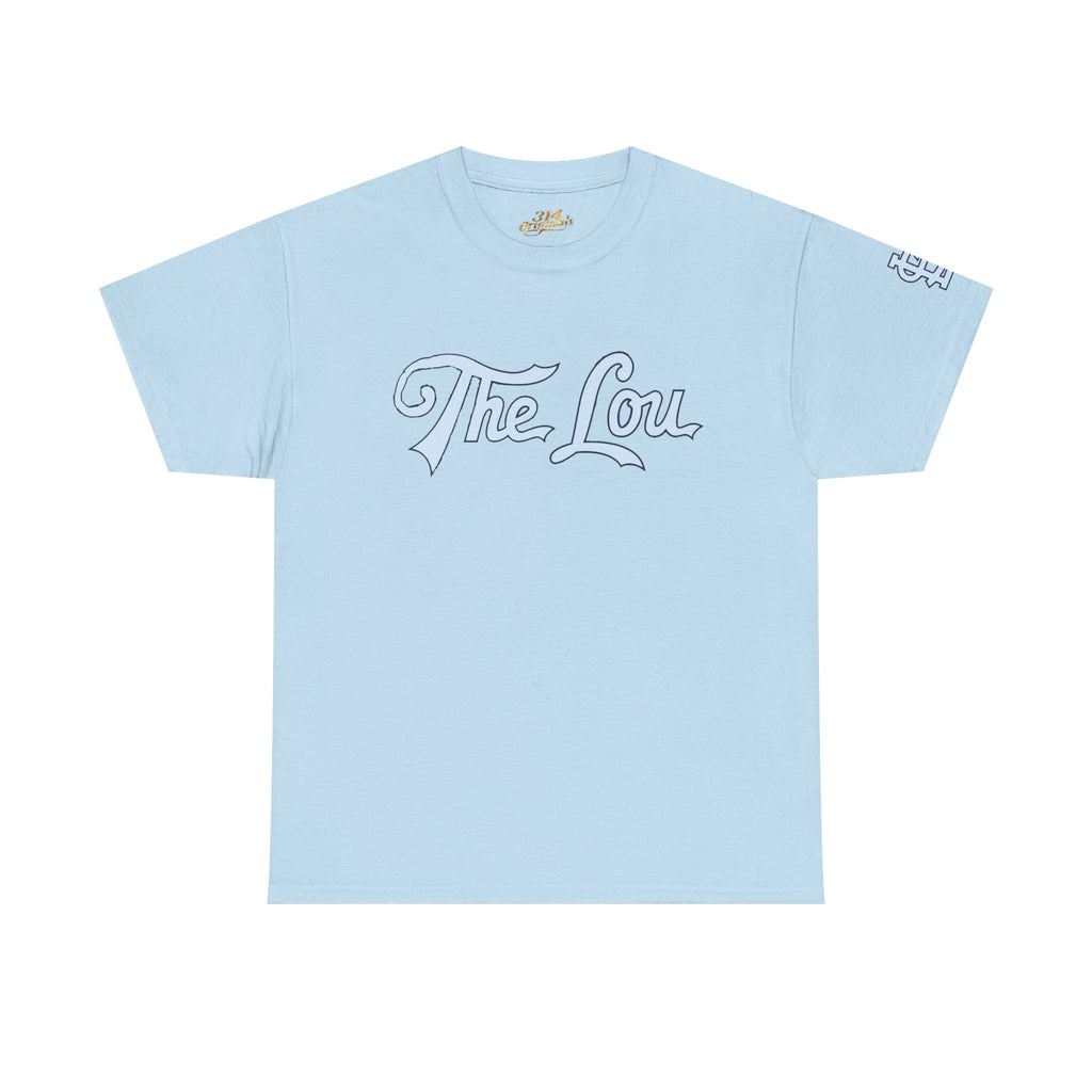 The Lou Script Light Blue Tee — Vintage Script Graphic T-Shirt - 314 Originals