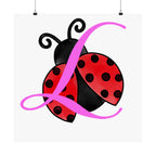 Ladybug Initial “L” Matte Poster — Cute Nursery Wall Art for Girls Printify Poster  314 Originals