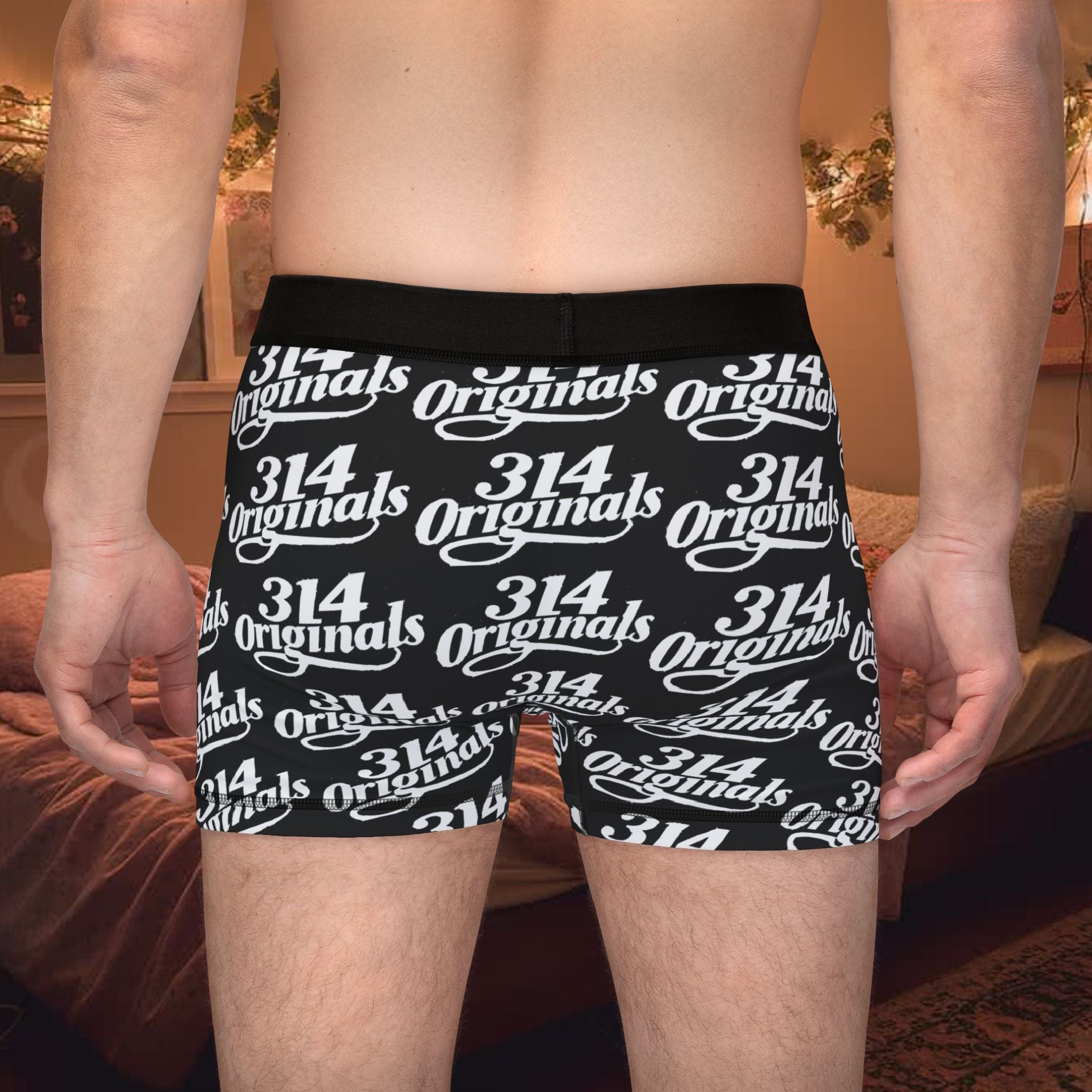 314 Originals Men’s Boxer Briefs — All-Over Logo Print - 314 Originals