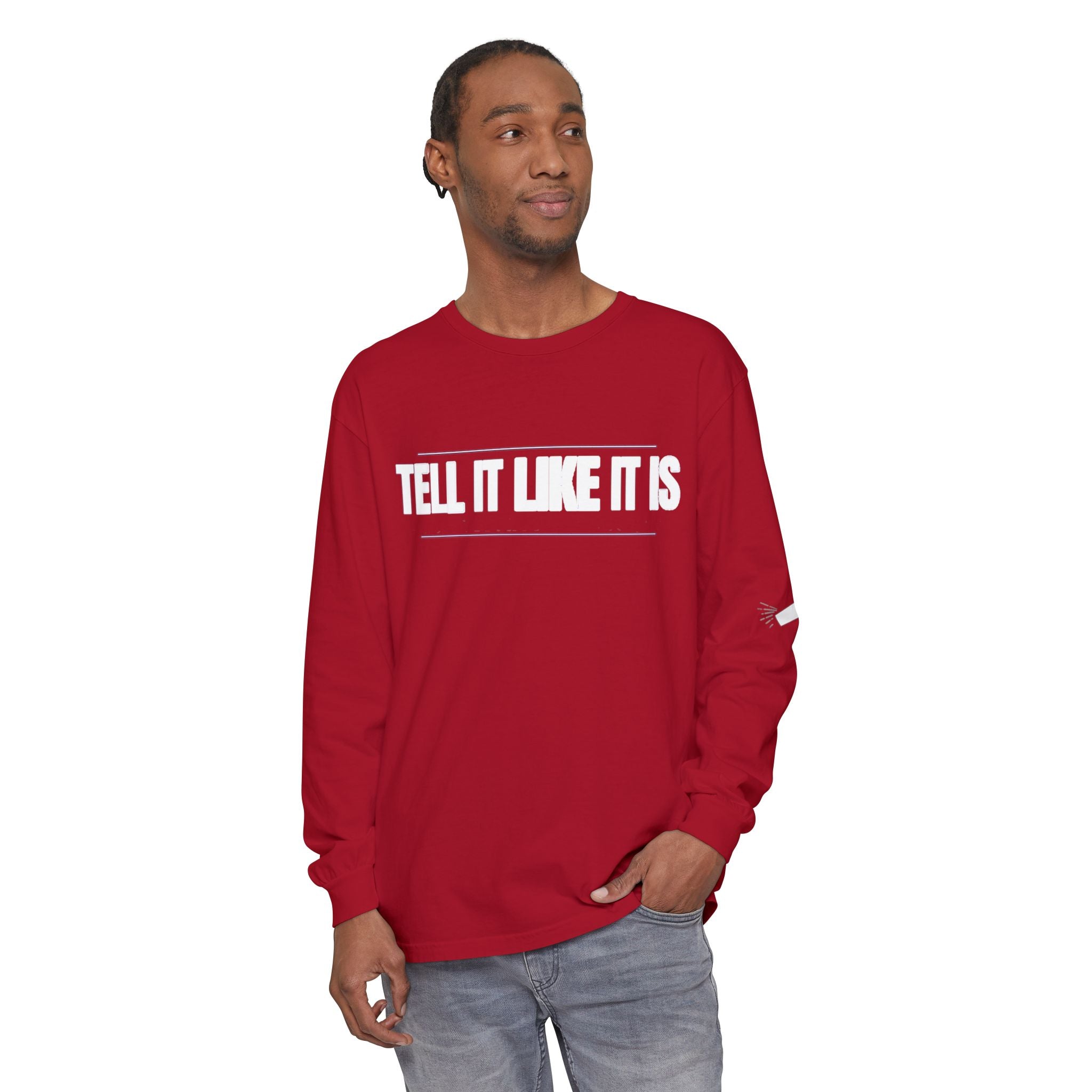 Tell It Like It Is Long Sleeve Tee — "No Scripts... No Filters... No Bullsh*t" Statement Shirt Printify Long-sleeve  314 Originals
