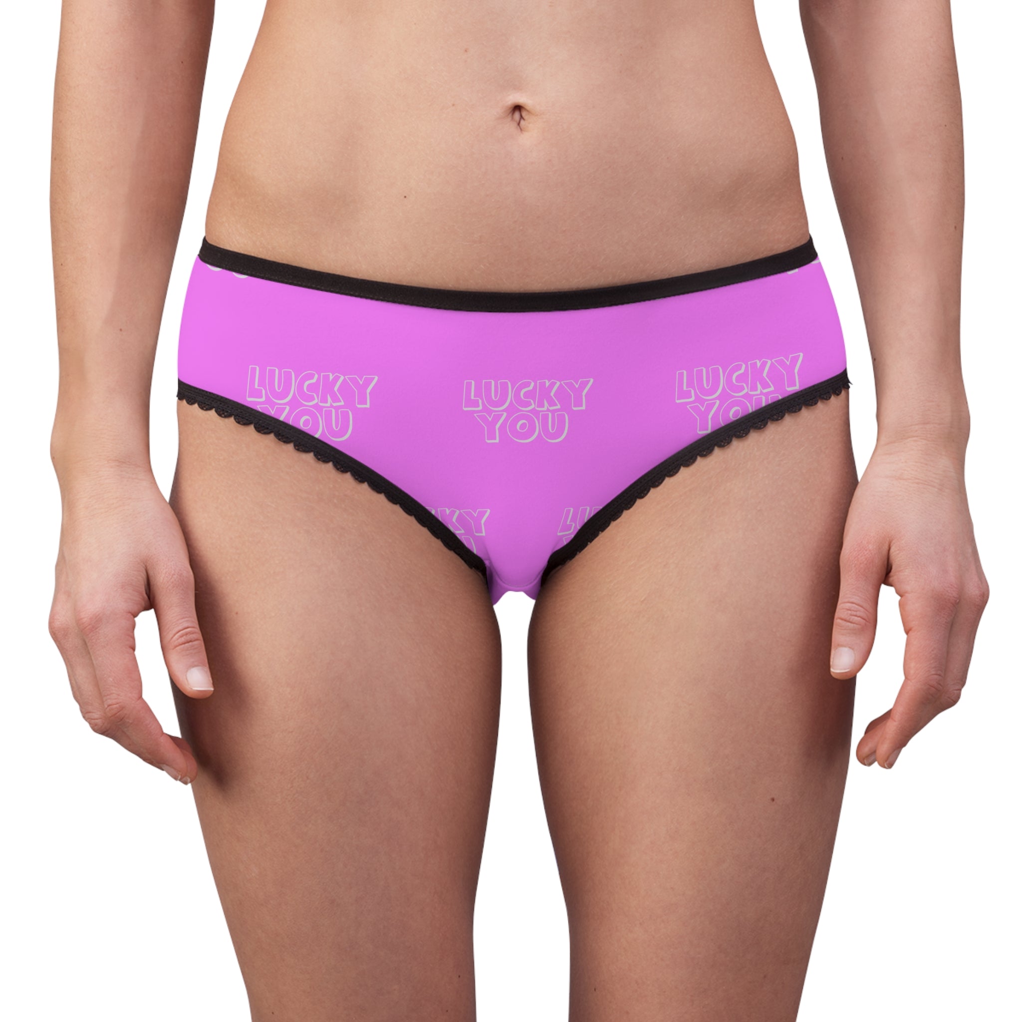 Lucky You Pink Women's Briefs — Cute Lace-Trim Underwear - 314 Originals