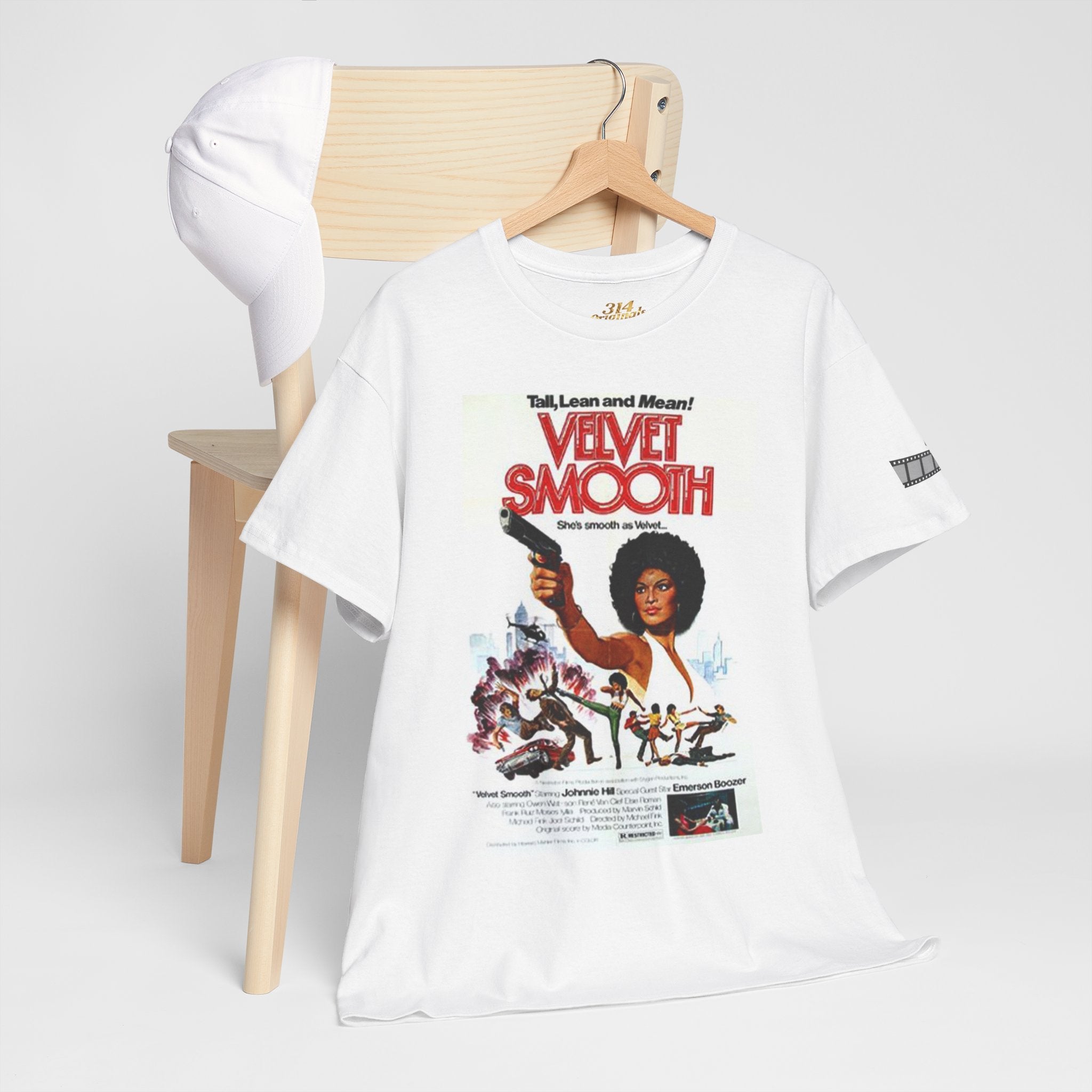 Velvet Smooth Retro Movie Poster Tee — Vintage Blaxploitation Graphic T-Shirt Printify T-Shirt  314 Originals