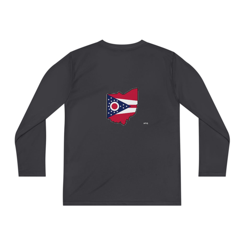 Ohio Flag Youth Long Sleeve Tee — Youngstown Text Graphic - 314 Originals