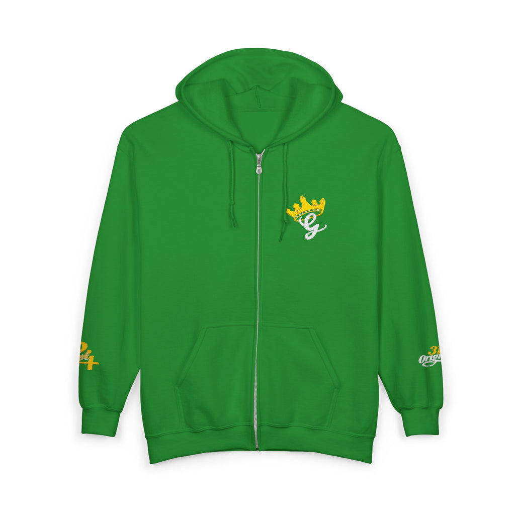 King's Gear Zip Hoodie — Full‑Zip with Gold Crown Emblem - 314 Originals