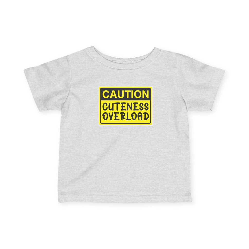 "Caution: Cuteness Overload" —  Baby T‑Shirt (Yellow Warning Sign) - 314 Originals