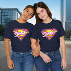 Super Sassy Tee — Pink & Yellow S Badge Graphic T-Shirt Printify T-Shirt  314 Originals
