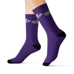 Purple Sublimation Socks with '314 Originals' Script — Athletic Crew Socks - 314 Originals