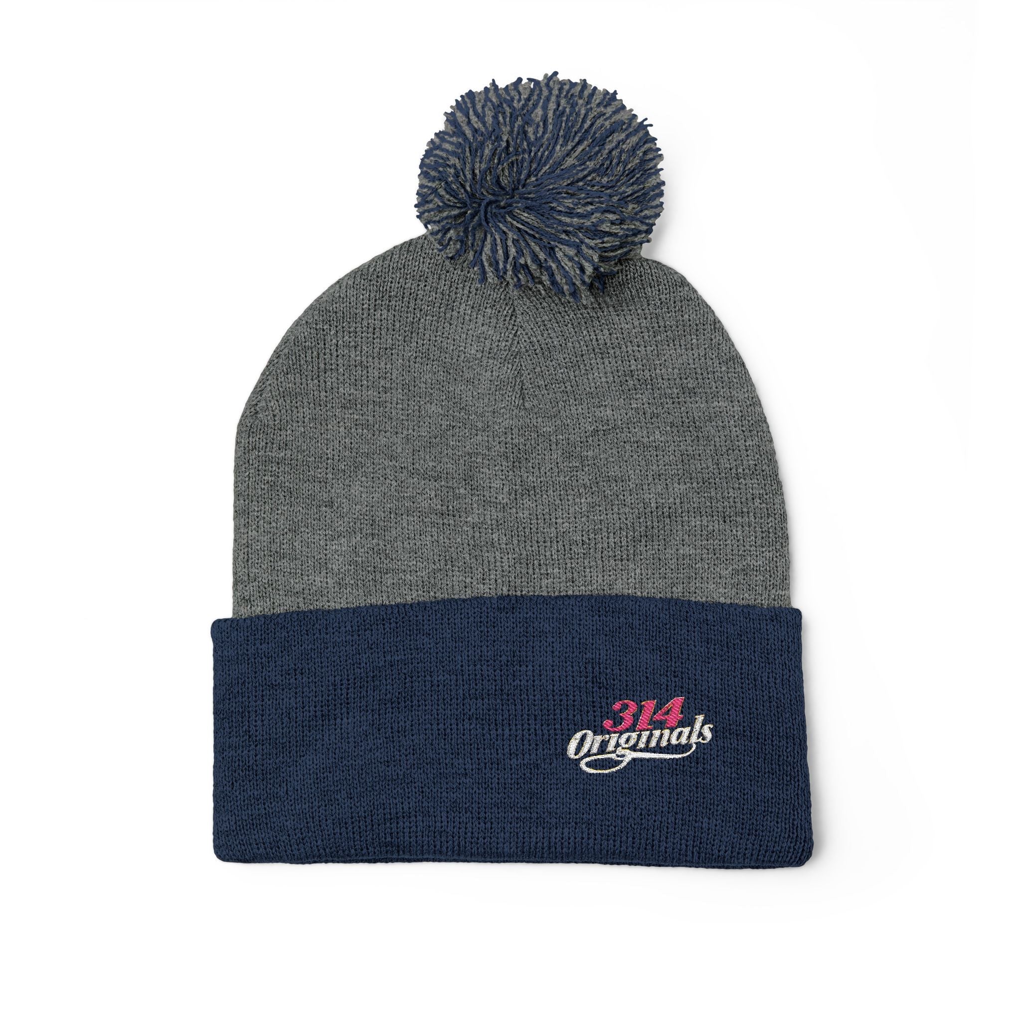 Embroidered Pom-Pom Knit Cap — '314 Originals' Beanie Printify Hats  314 Originals