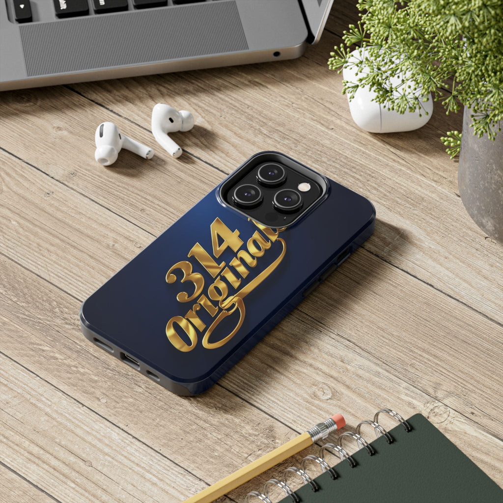 "314 Originals" Gold Script on Navy Tough Protective Case Printify Phone Case  314 Originals