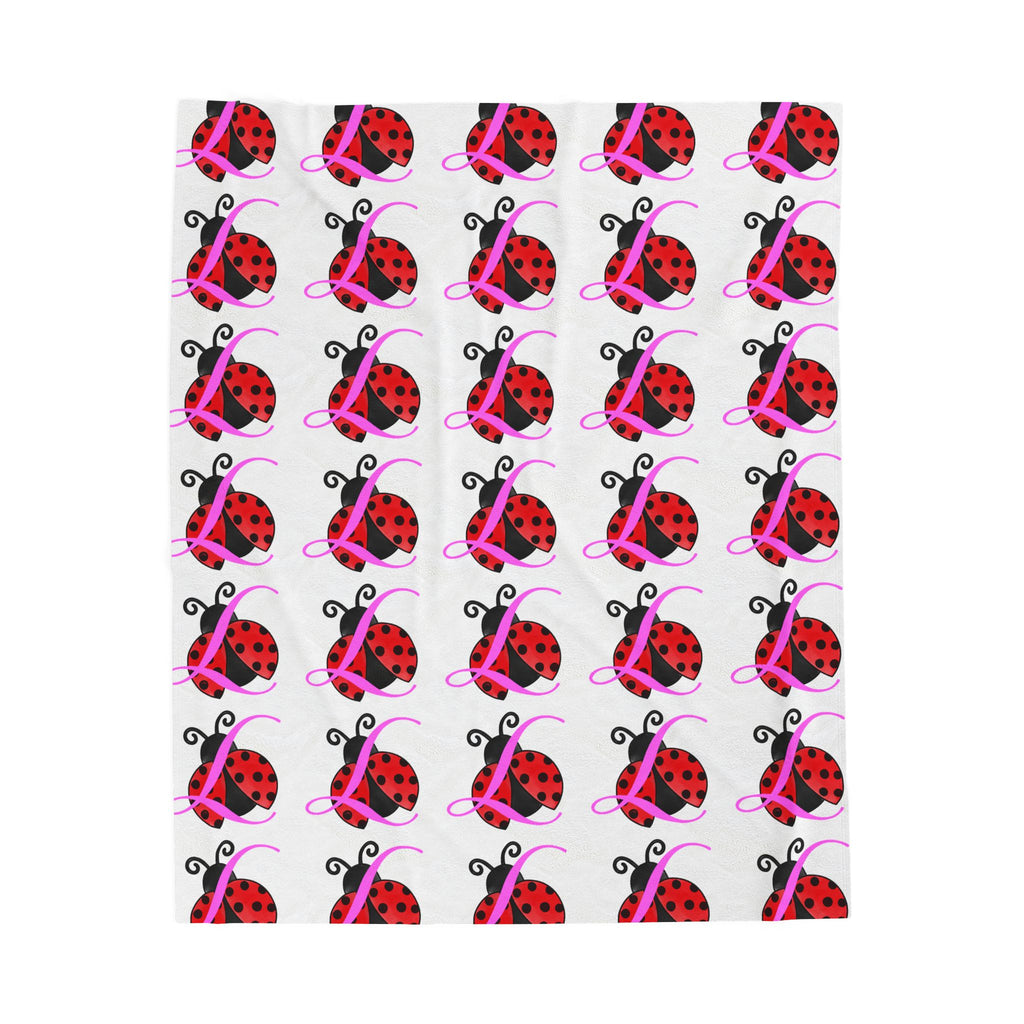 Ladybug Pattern Velveteen Plush Blanket — Cute Red Ladybug Throw for Kids & Nursery - 314 Originals