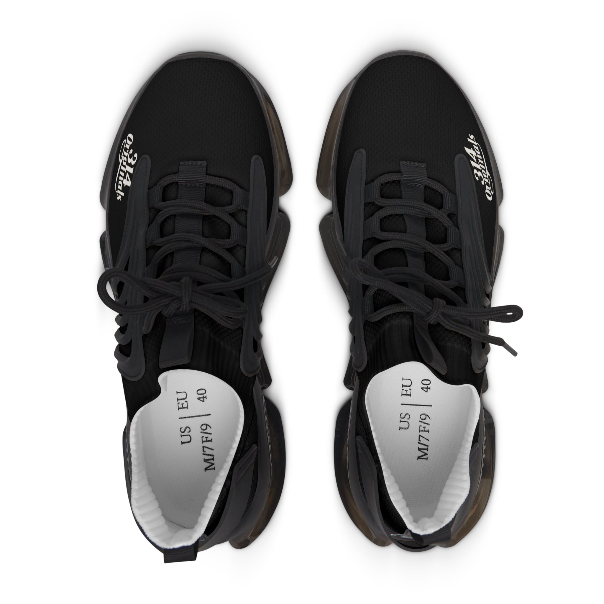 Women's Black Mesh Sneakers — Lightweight Athletic Running Shoes with '314 Originals' Accent - 314 Originals