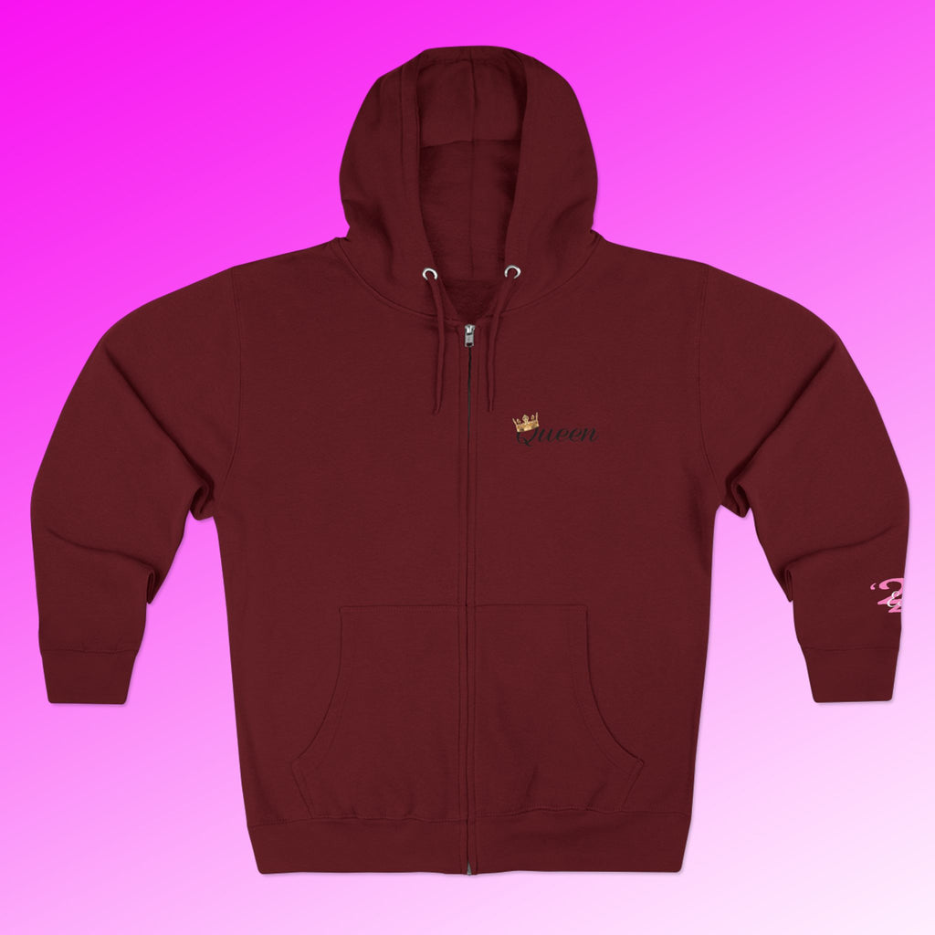 'Queen' Chest Logo Zip Hoodie — Women's Urban Streetwear - 314 Originals