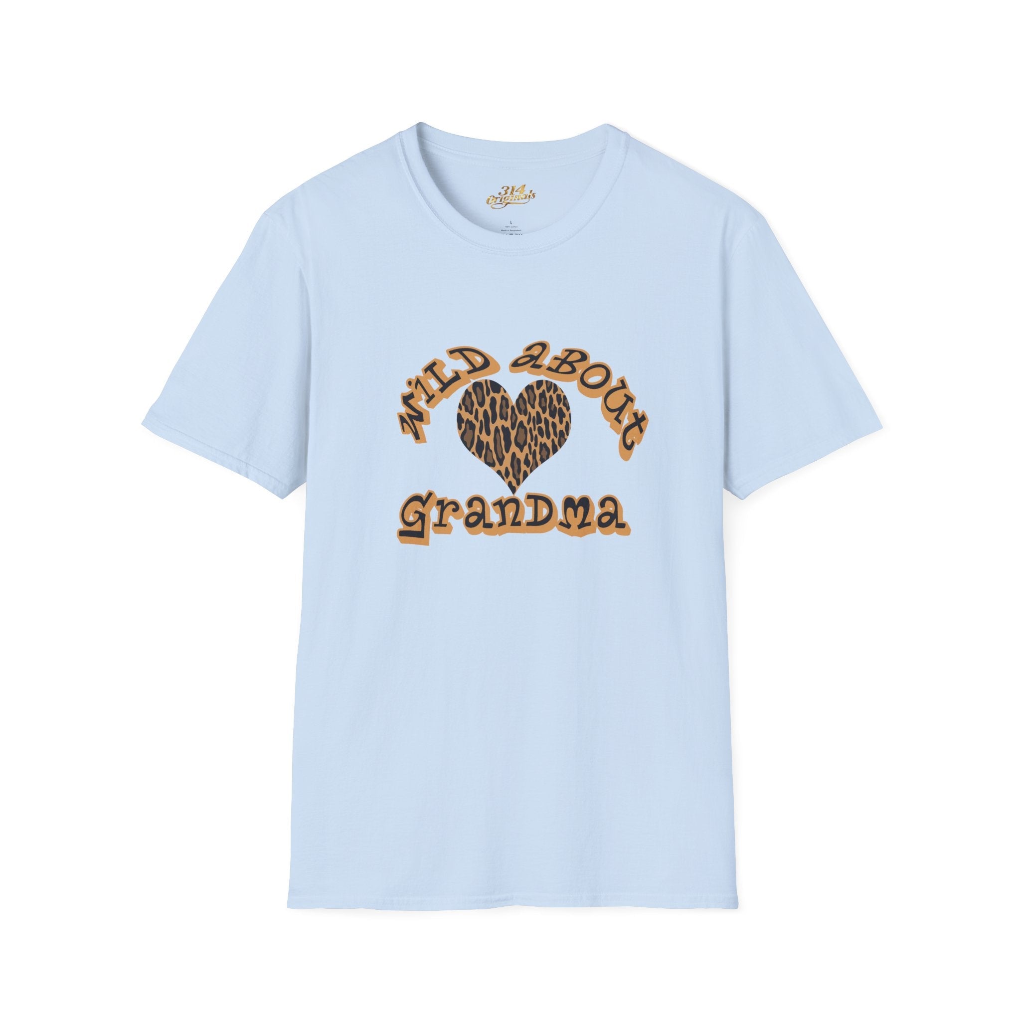 Wild About Grandma Leopard Heart T-Shirt Printify T-Shirt  314 Originals
