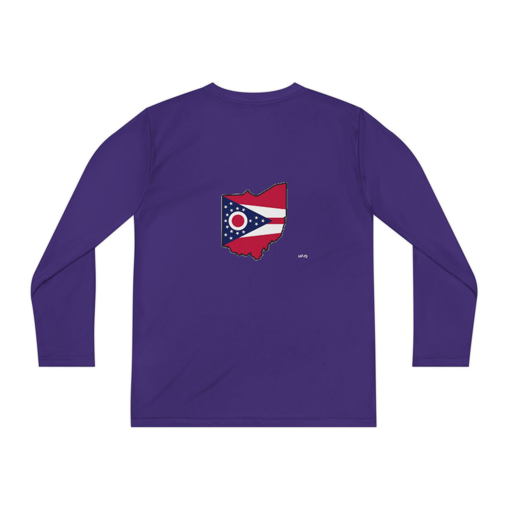 Ohio Flag Youth Long Sleeve Tee — Youngstown Text Graphic - 314 Originals