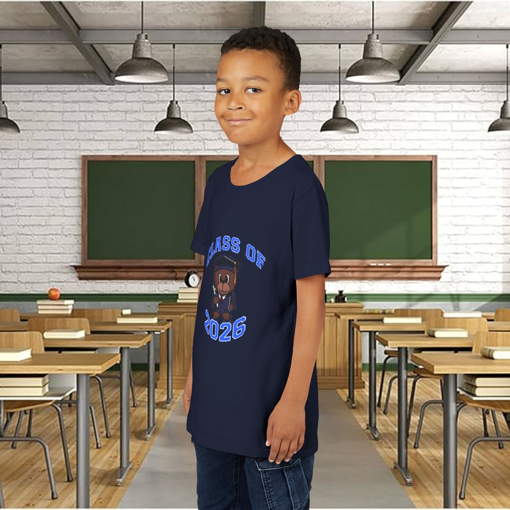 Class of 2026 Kids Graduation T‑Shirt — Cute Graduate Bear Youth Tee