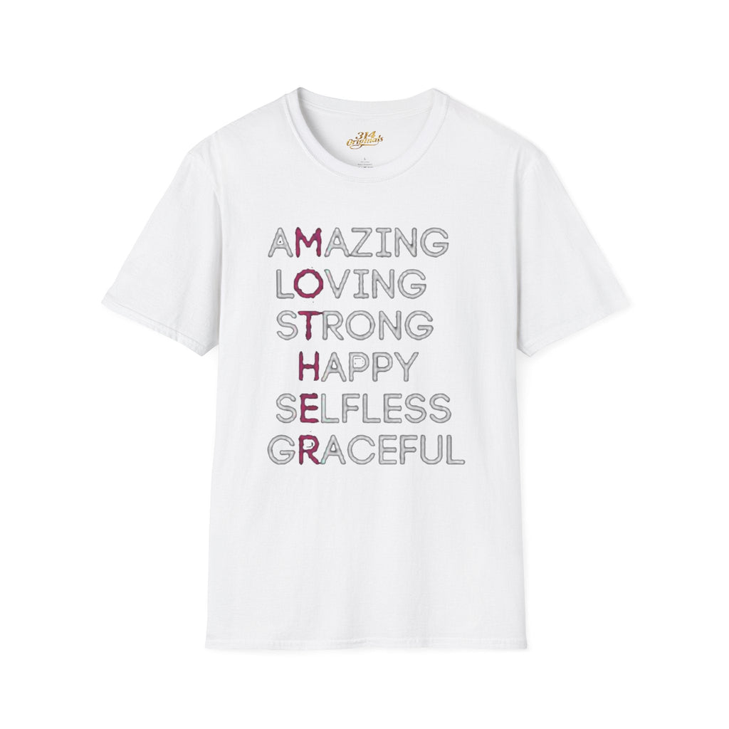 Mother Acrostic T-Shirt – Amazing Loving Strong Happy Selfless Graceful (Mother) Printify T-Shirt  314 Originals