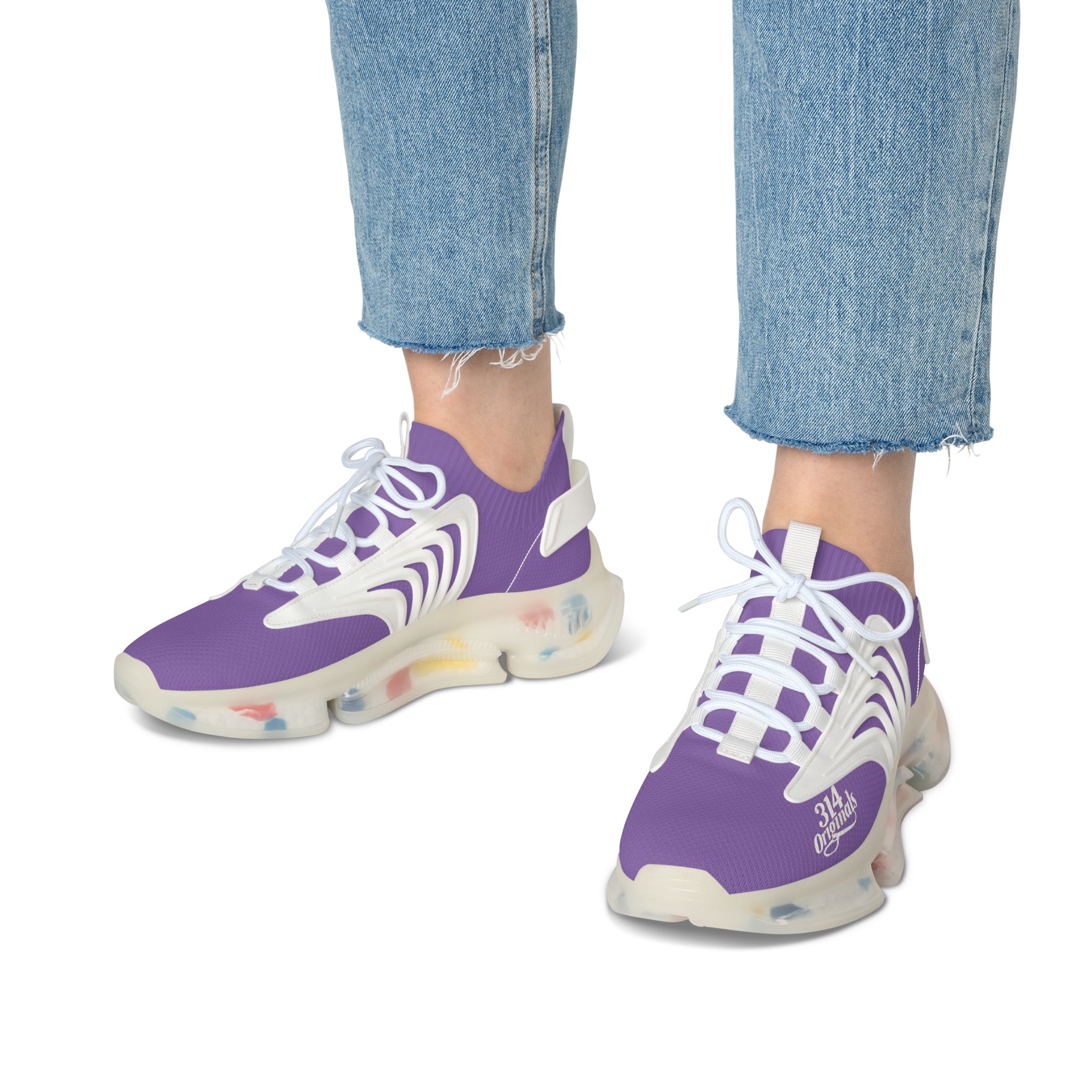 Women's Light Purple Mesh Sneakers — Lightweight Athletic Running Shoes with '314 Originals' Accent - 314 Originals