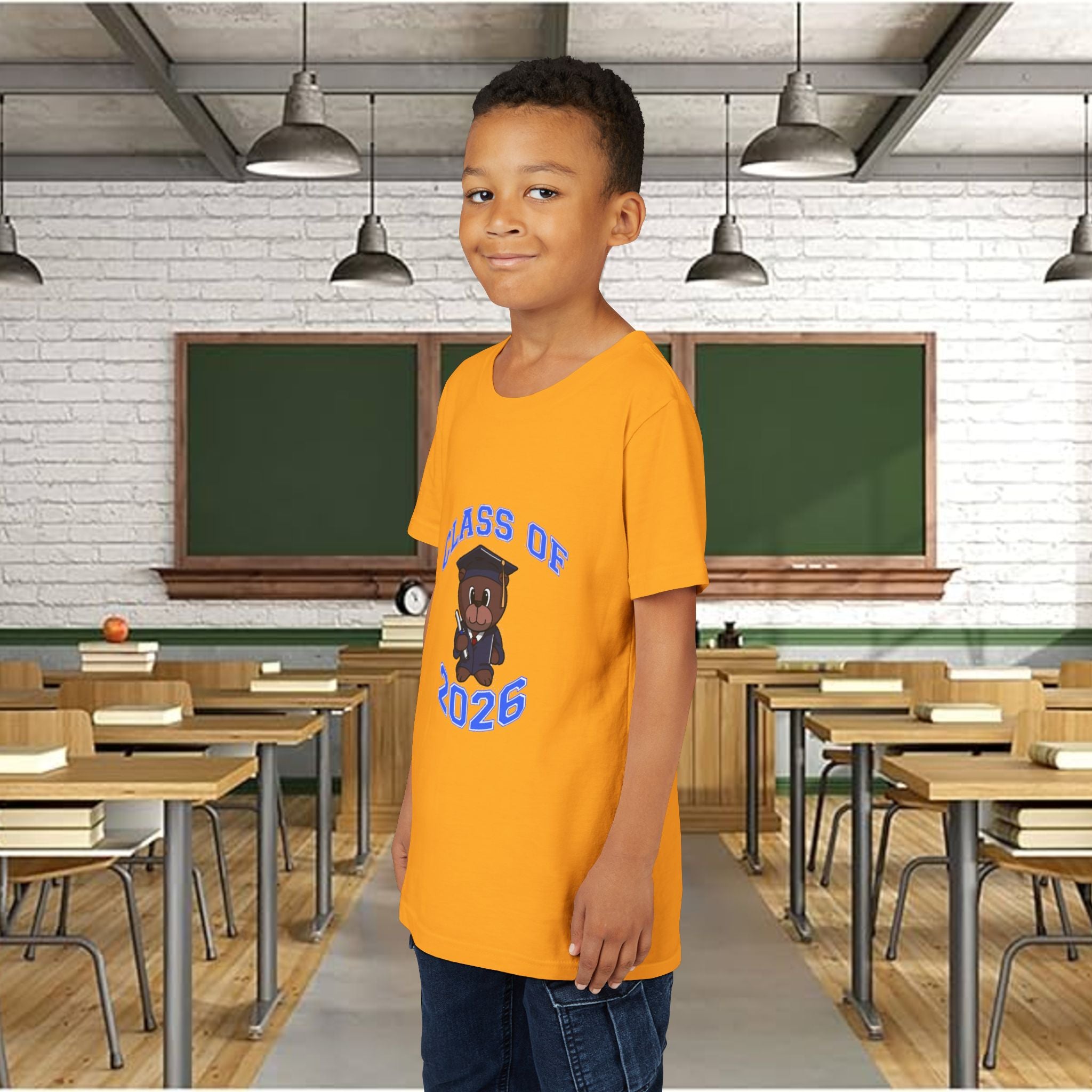 Class of 2026 Kids Graduation T‑Shirt — Cute Graduate Bear Youth Tee