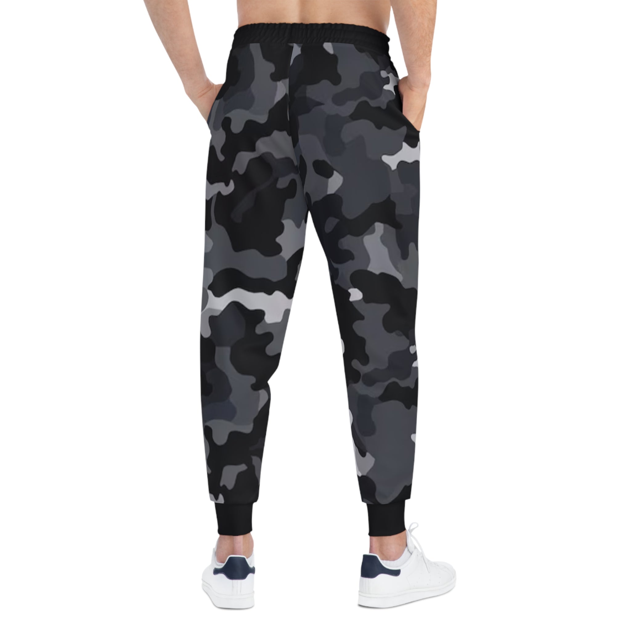 Black Camo 314 Originals Athletic Joggers – Retro Script Logo Sweatpants