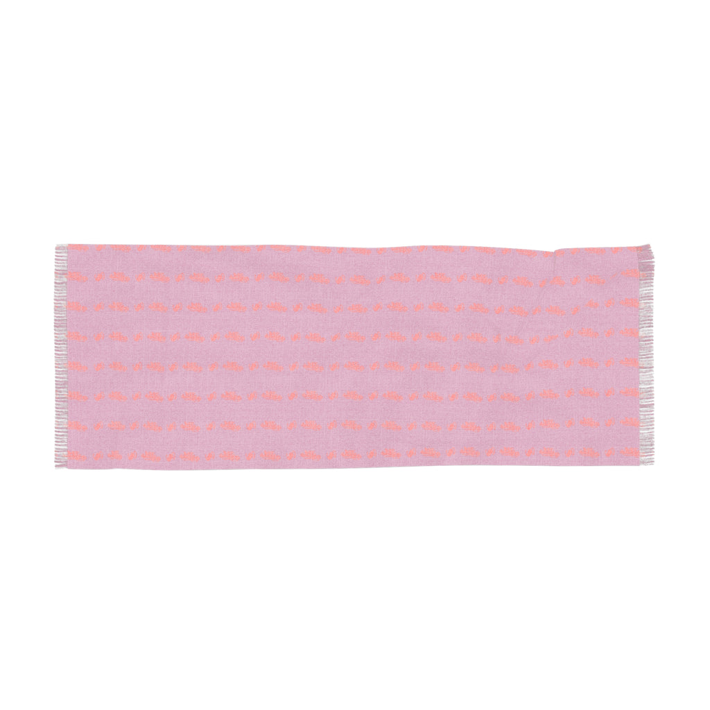 Pink Red Patterned Light Scarf — Lightweight Fringe Fashion Scarf - 314 Originals