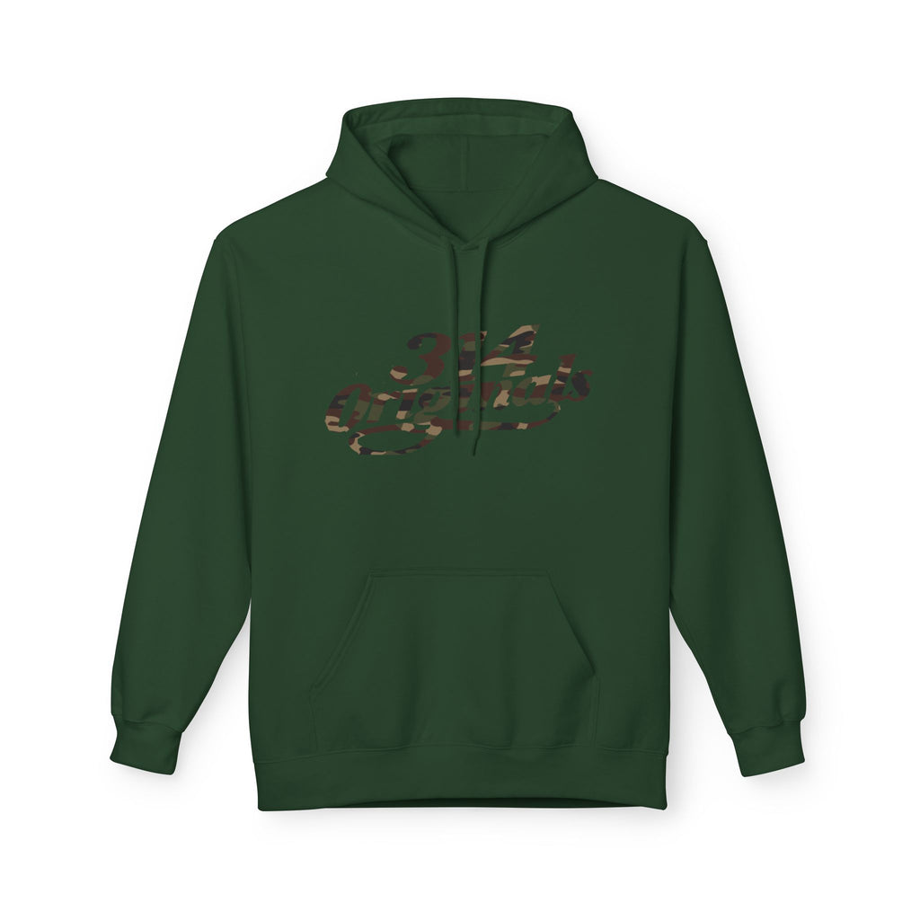 314 Originals Camo Hoodie — Retro Script Logo Pullover - 314 Originals
