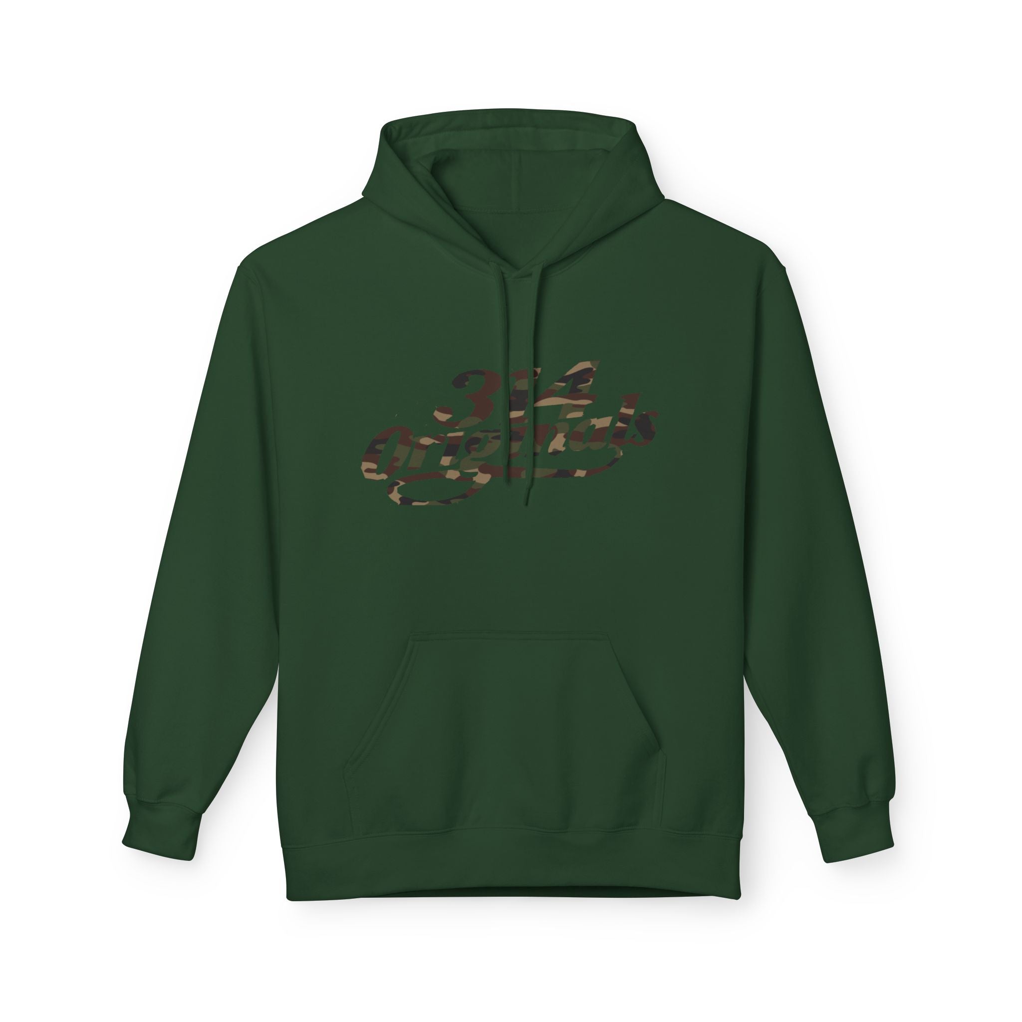 314 Originals Camo Hoodie — Retro Script Logo Pullover - 314 Originals