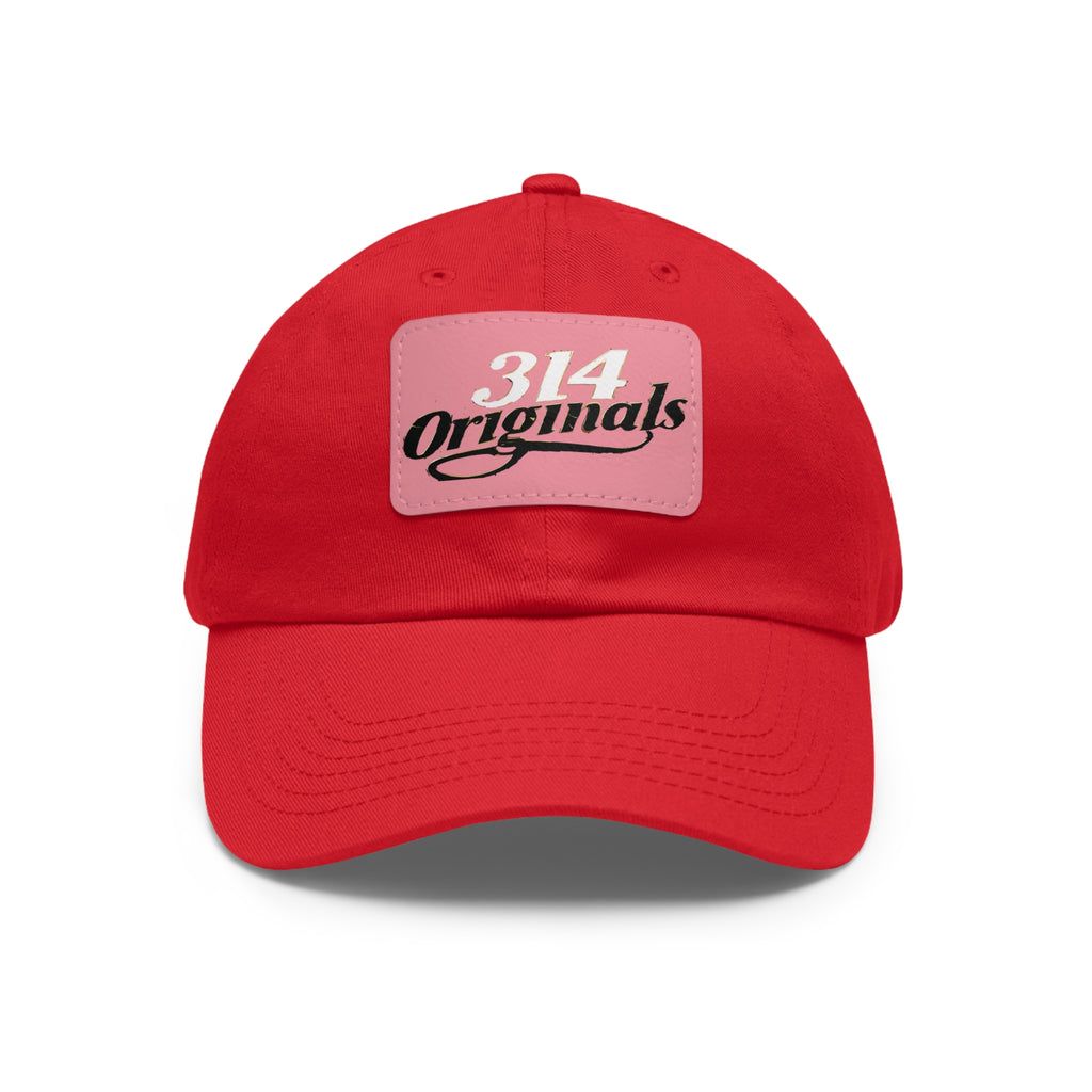 314 Originals Leather Patch Dad Hat — Retro Script Baseball Cap - 314 Originals