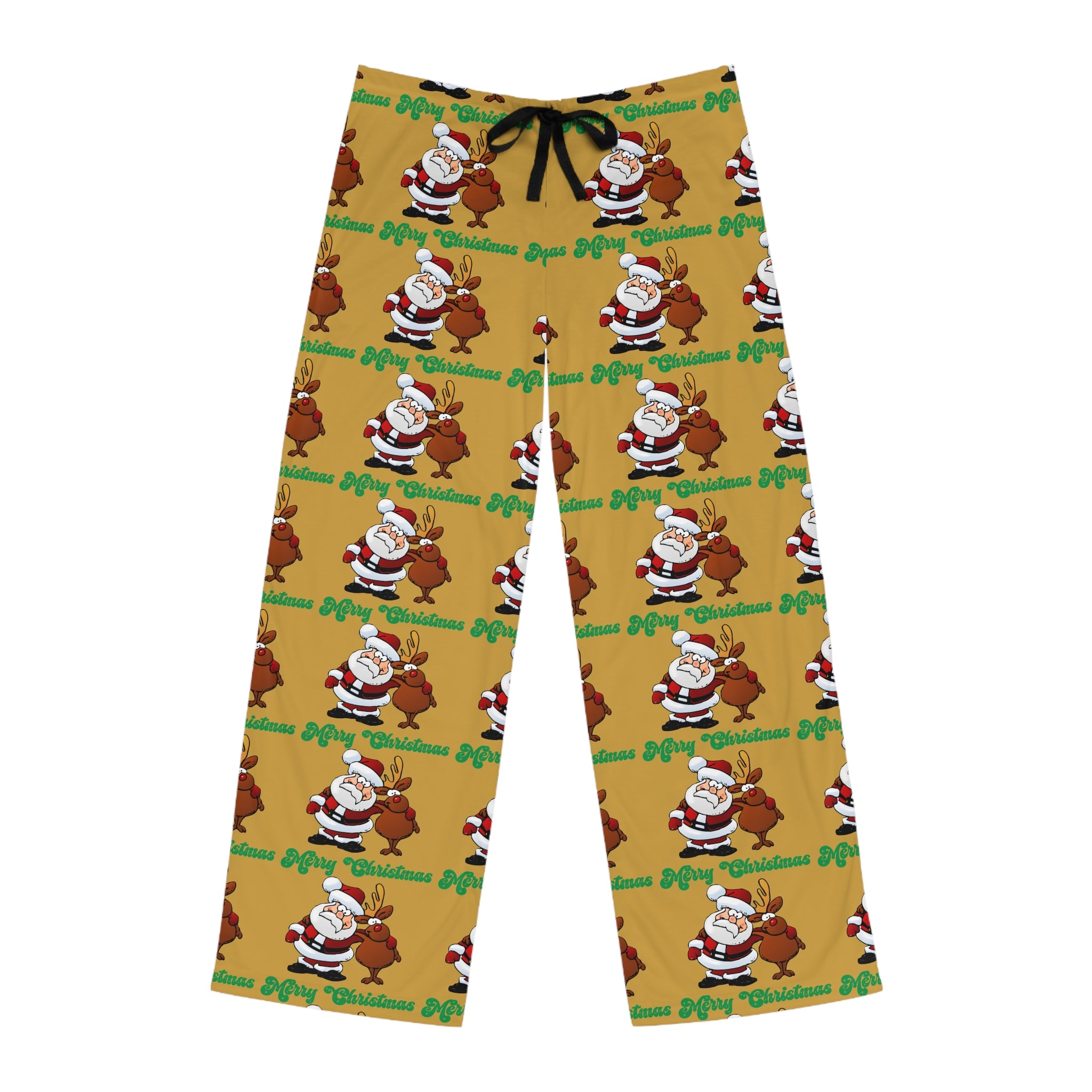 Men's Christmas Pajama Pants — Santa & Reindeer "Merry Christmas" All-Over Print - 314 Originals