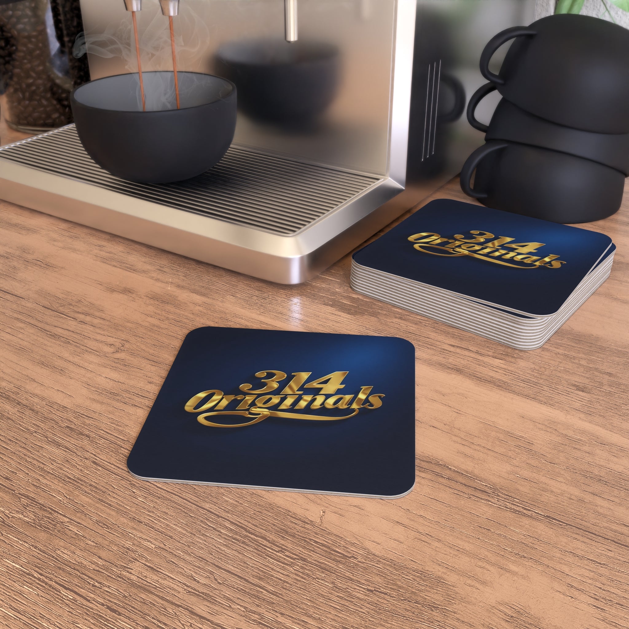 314 Originals Gold Logo Coasters — Bulk Set (50 or 100 pcs) - 314 Originals