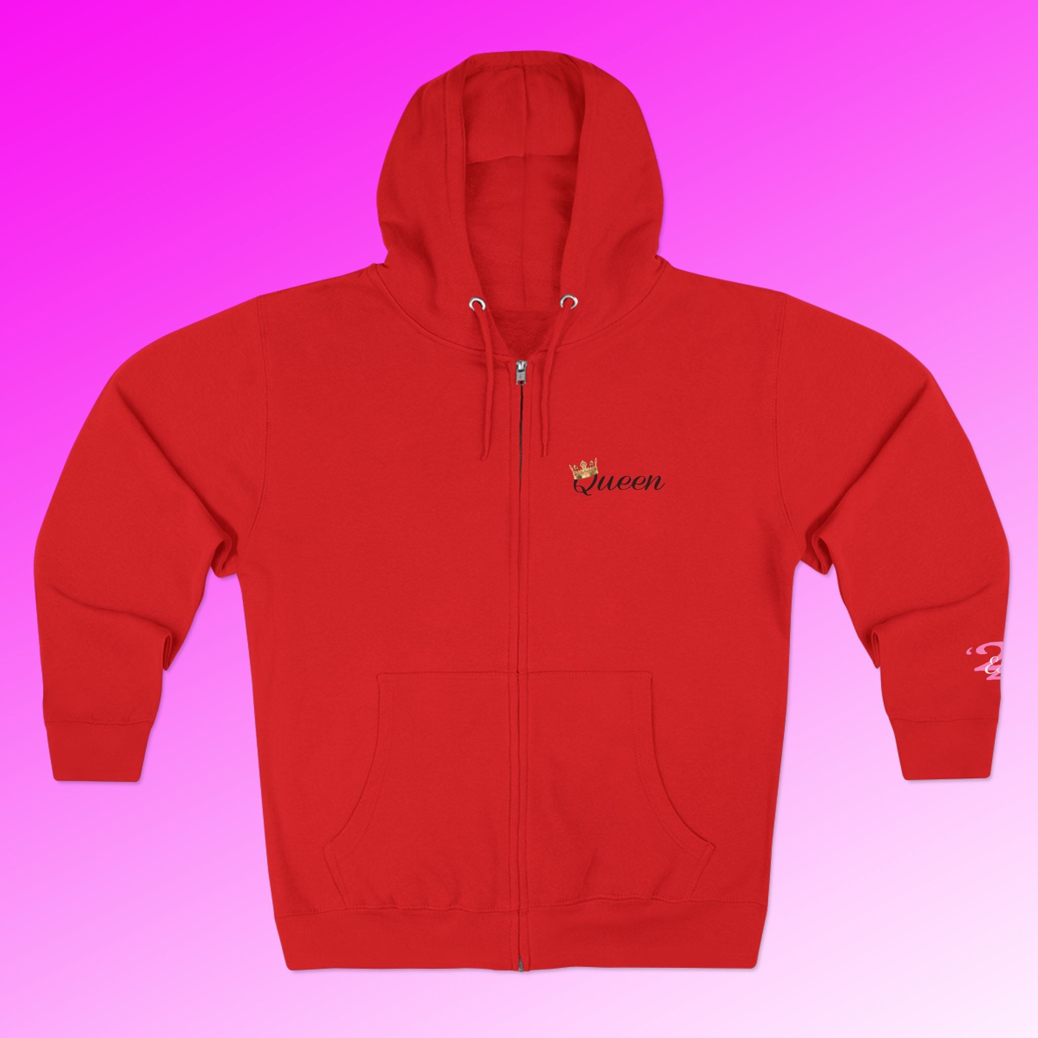 'Queen' Chest Logo Zip Hoodie — Women's Urban Streetwear - 314 Originals