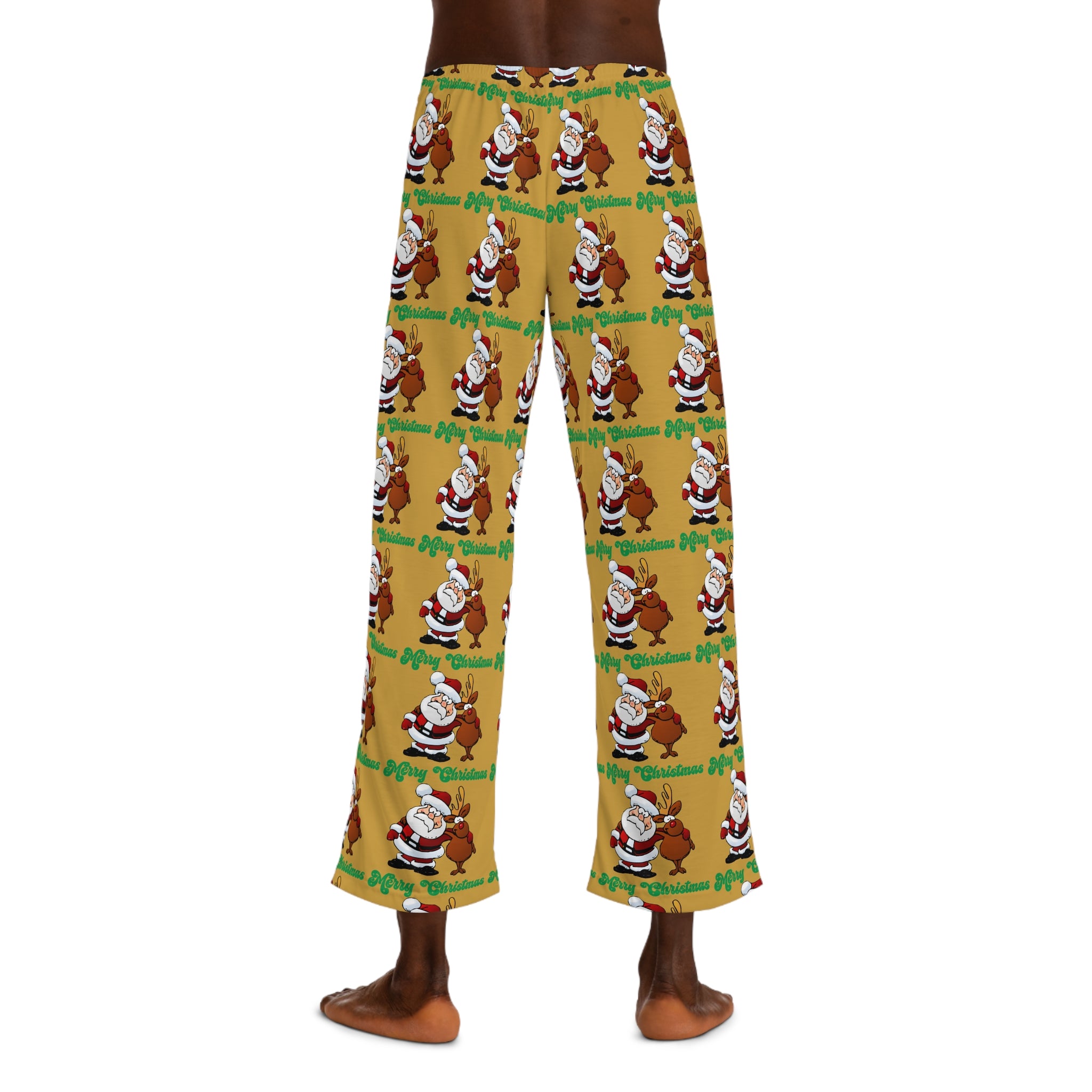 Men's Christmas Pajama Pants — Santa & Reindeer "Merry Christmas" All-Over Print - 314 Originals