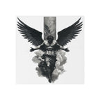 Angel Wing Temporary Tattoo — Black & Grey Fallen Angel Design - 314 Originals