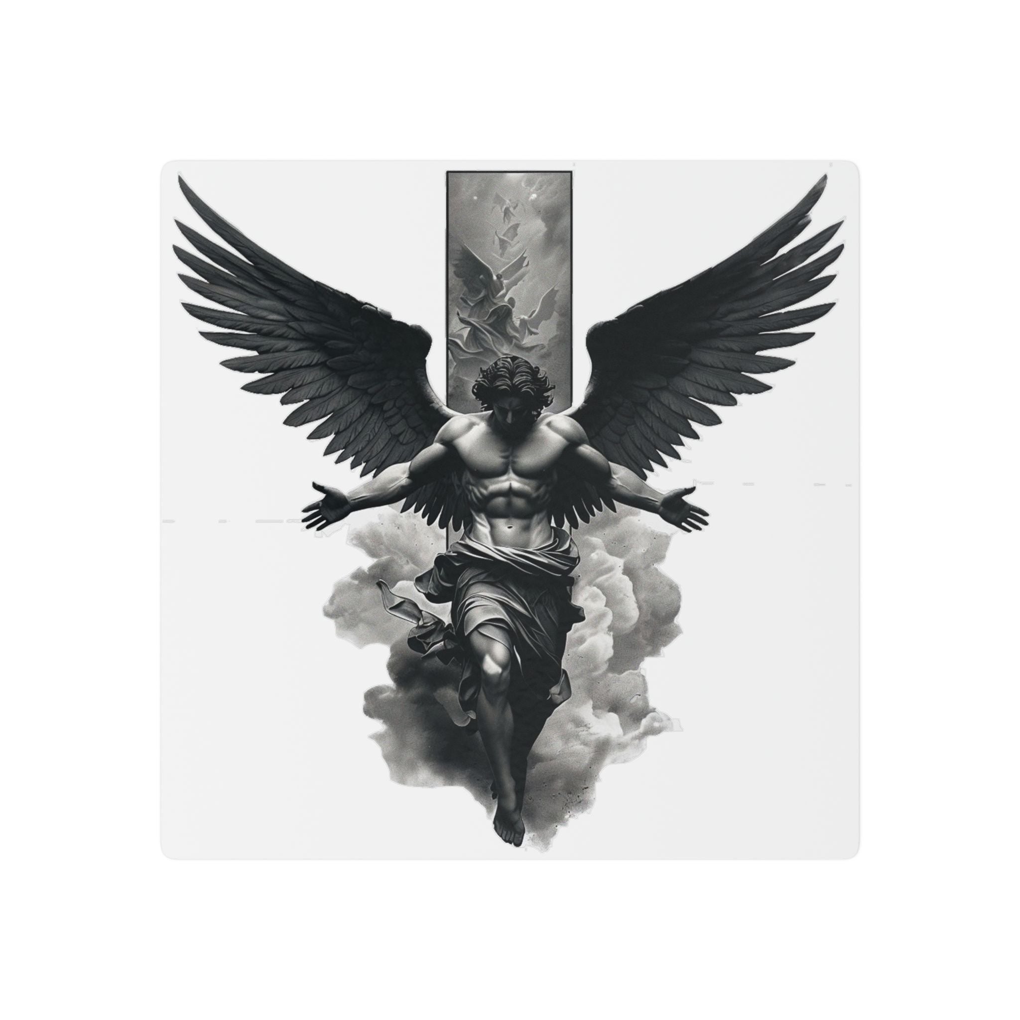 Angel Wing Temporary Tattoo — Black & Grey Fallen Angel Design - 314 Originals