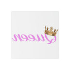 Queen Temporary Tattoo — Pink Script with Gold Crown (Bachelorette, Birthday, Party Favor) - 314 Originals