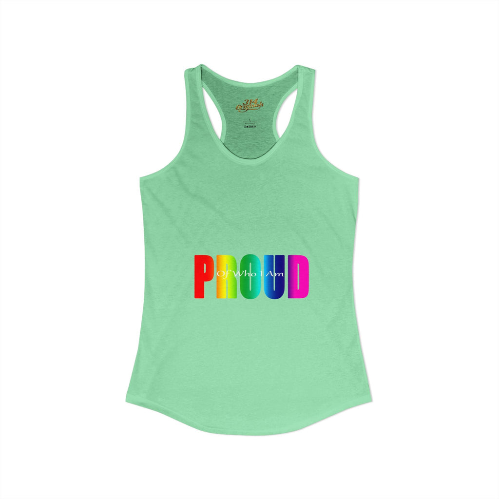 'PROUD' Women's Ideal Racerback Tank Printify Tank Top  314 Originals