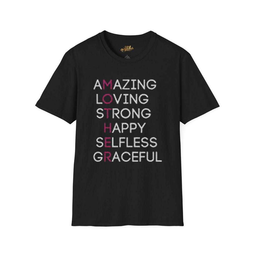 Mother Acrostic T-Shirt – Amazing Loving Strong Happy Selfless Graceful (Mother) Printify T-Shirt  314 Originals