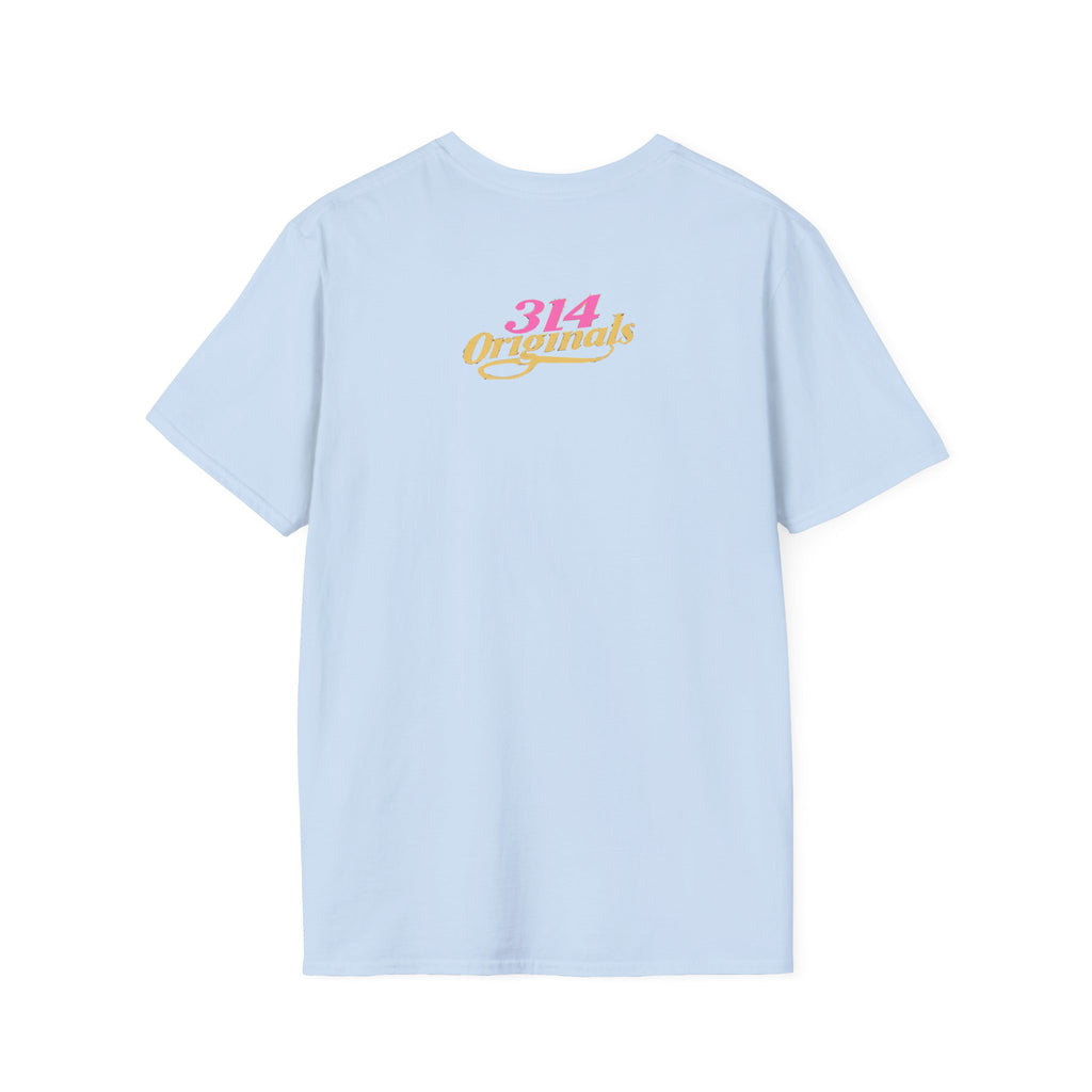 Queen Q Crown T‑Shirt — Pink & Gold Heart Logo Tee