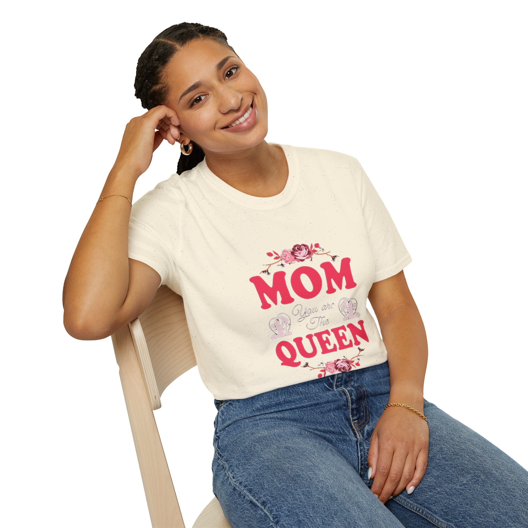Mom You Are The Queen T‑Shirt — Floral Mother's Day Gift Printify T-Shirt  314 Originals