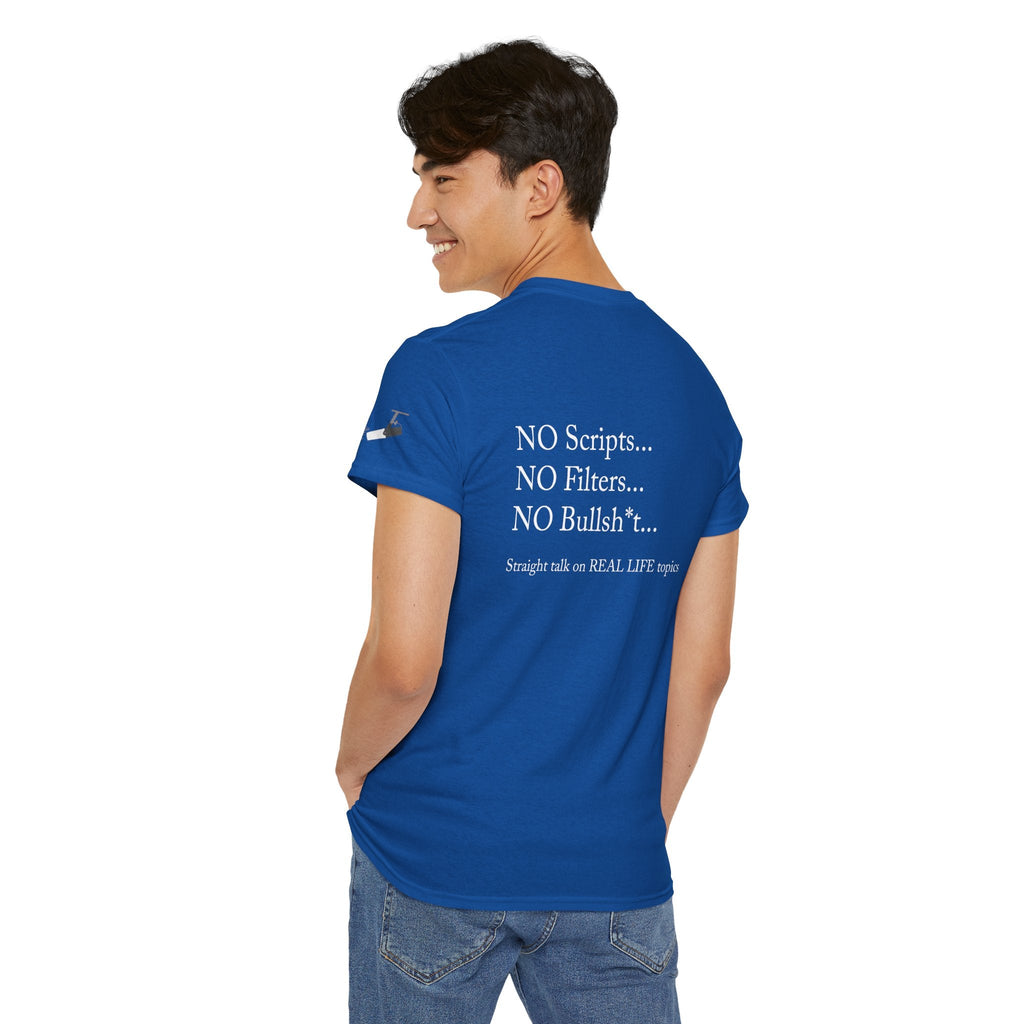 Tell It Like It Is Podcast — Bold Statement Graphic T‑Shirt ("No Scripts… No Filters… No Bullsh*t") Printify T-Shirt  314 Originals