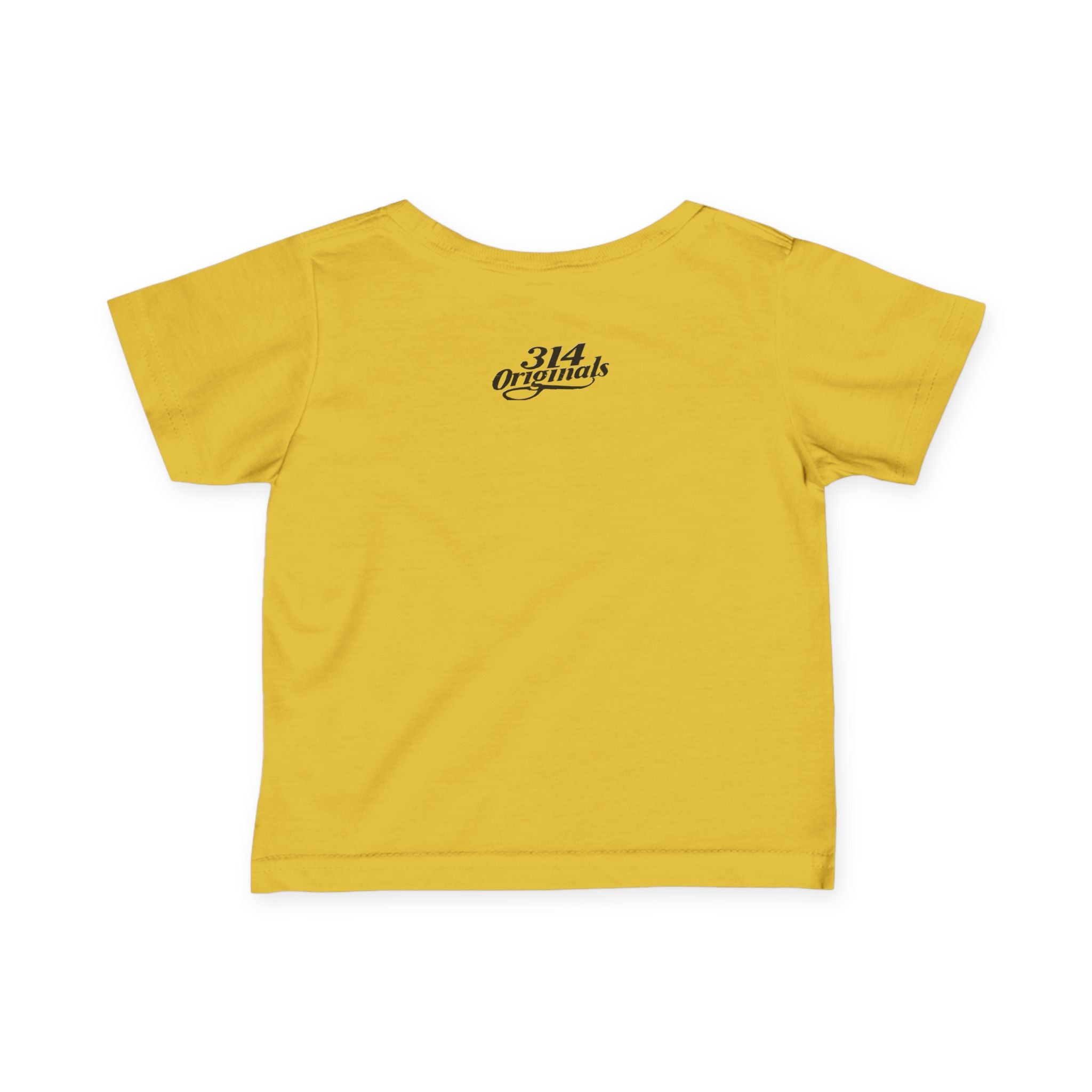 "Caution: Cuteness Overload" —  Baby T‑Shirt (Yellow Warning Sign) - 314 Originals