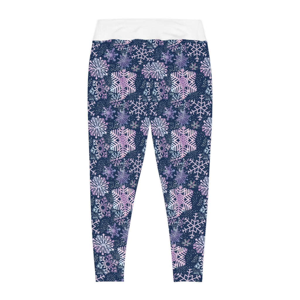 Snowflake Plus Size Leggings — Subtle Side Script Graphic, Comfortable Everyday Activewear - 314 Originals