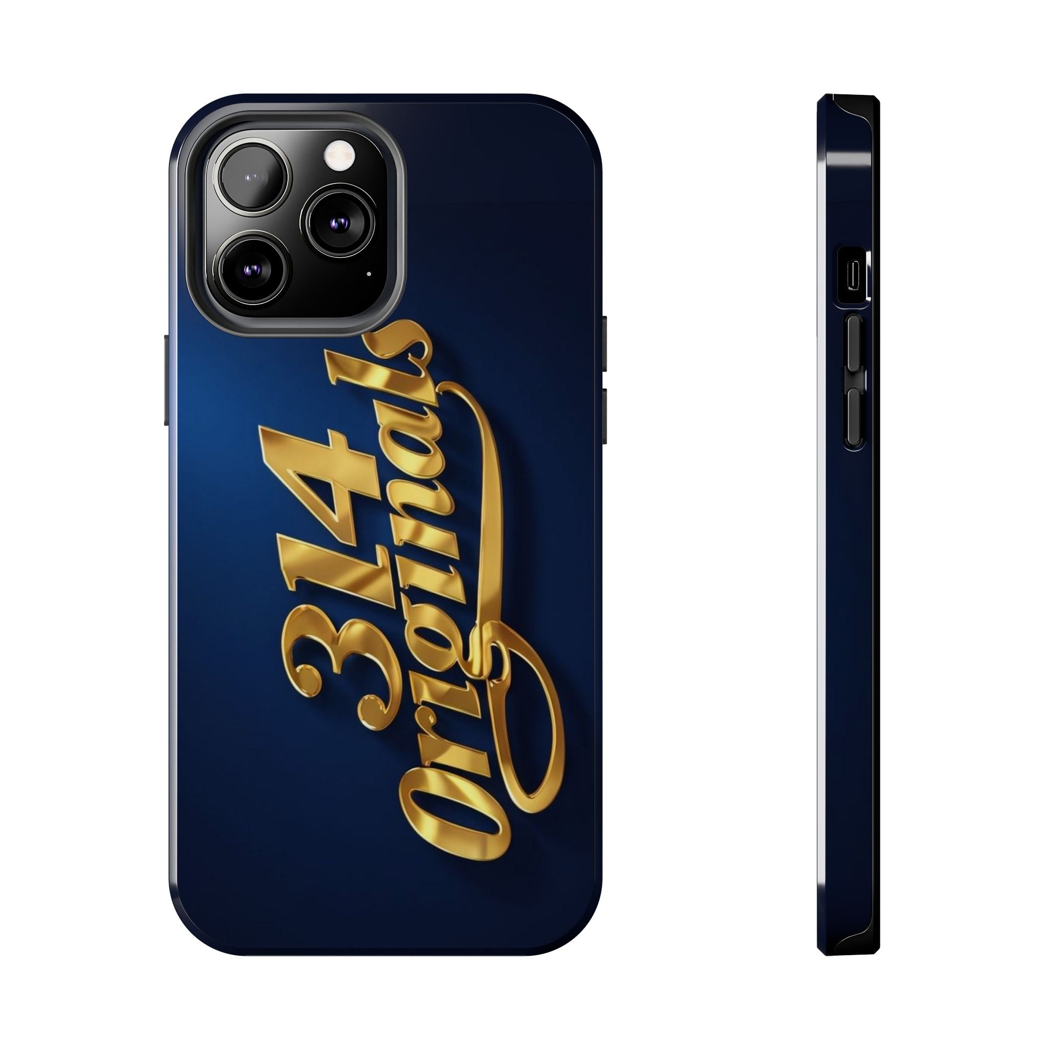 "314 Originals" Gold Script on Navy Tough Protective Case Printify Phone Case  314 Originals