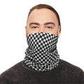 Houndstooth Winter Neck Gaiter with Drawstring — Cozy Black & White Face Scarf - 314 Originals