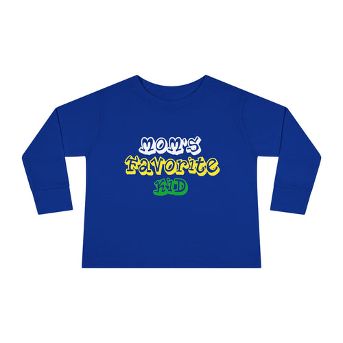 "Mom's Favorite Kid" Toddler Long Sleeve Tee — Graphic Shirt - 314 Originals